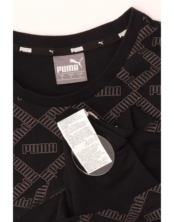 T-shirt grafica da uomo Puma Top Small in cotone nero