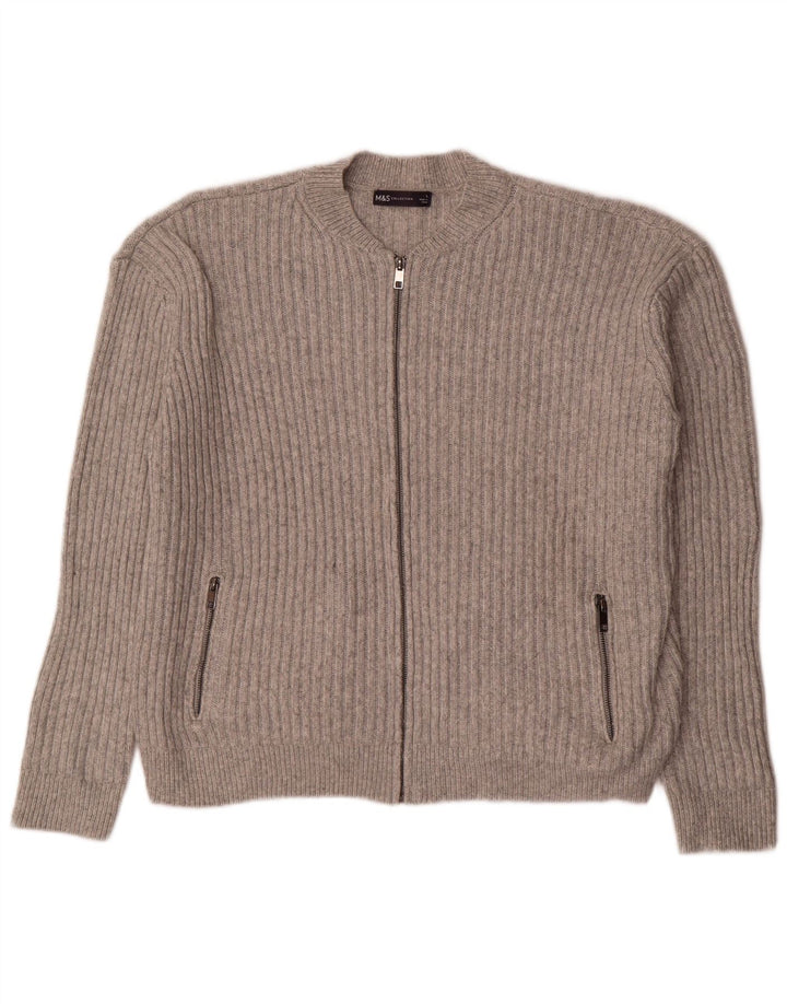 Maglione cardigan corto oversize da donna Marks & Spencer UK 16 grande grigio