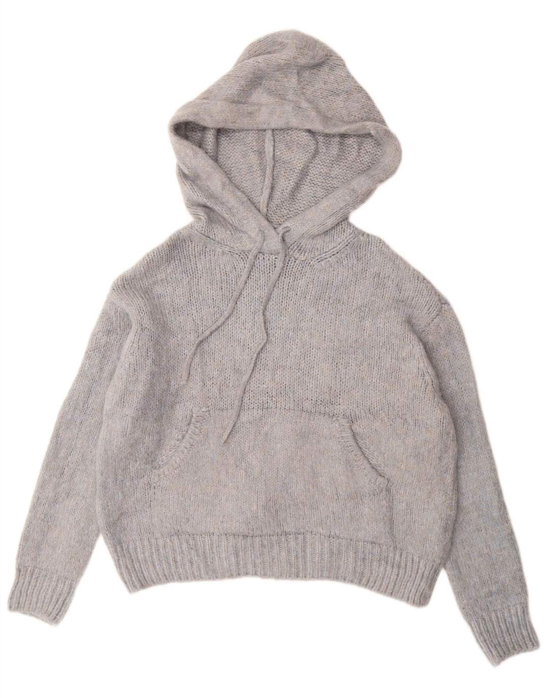 Maglione con cappuccio oversize da donna ZARA UK 10 piccolo blu screziato