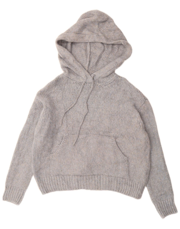 Maglione con cappuccio oversize da donna ZARA UK 10 piccolo blu screziato