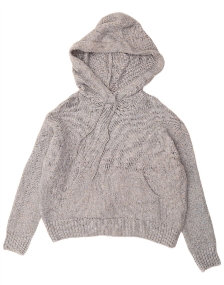 Maglione con cappuccio oversize da donna ZARA UK 10 piccolo blu screziato