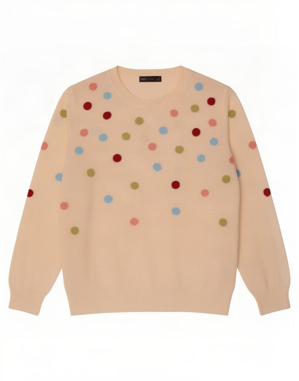 Maglione maglione girocollo da donna Marks & Spencer UK 14 grande bianco sporco