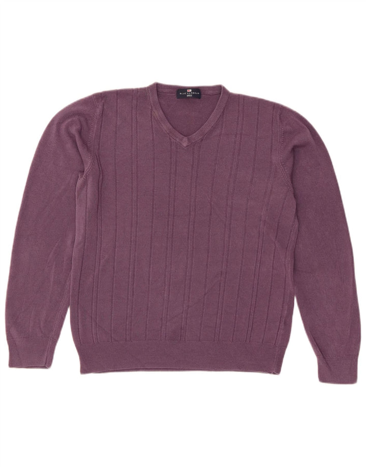 Maglione maglione con scollo a V da donna Marks & Spencer UK 14 Viola medio