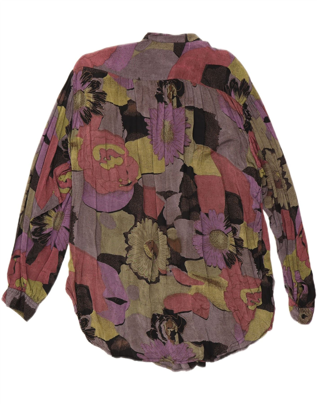 Camicetta camicia lunga da donna VINTAGE EU 36/38 floreale multicolore medio