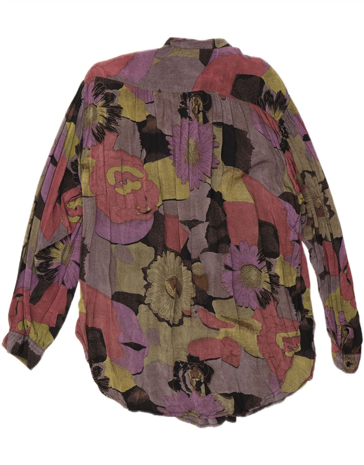 Camicetta camicia lunga da donna VINTAGE EU 36/38 floreale multicolore medio