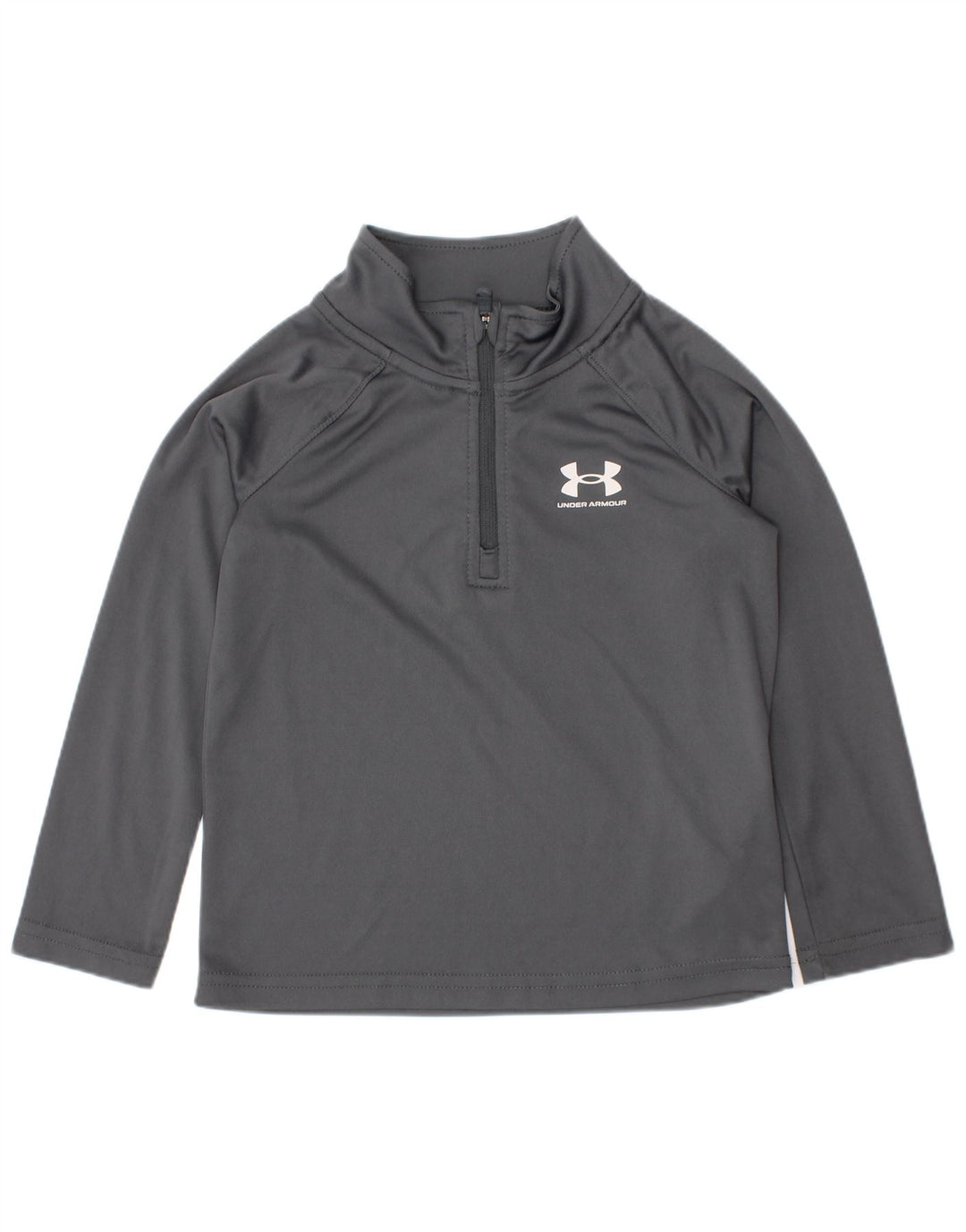 Top della tuta da ginnastica Under Armour da ragazzo con zip e collo 2-3 anni in poliestere grigio