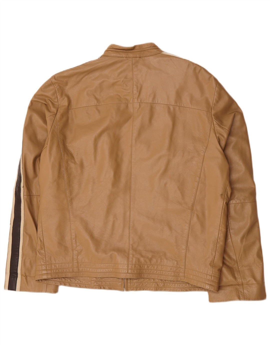 Giacca in pelle vintage da uomo IT 54 XL Pelle color block beige