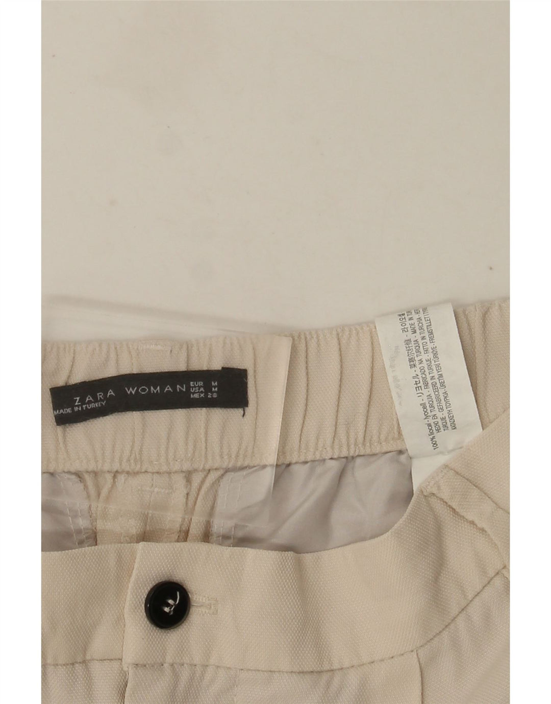 Pantaloni Capri con pegging da donna ZARA medi W28 L22 Lyocell beige