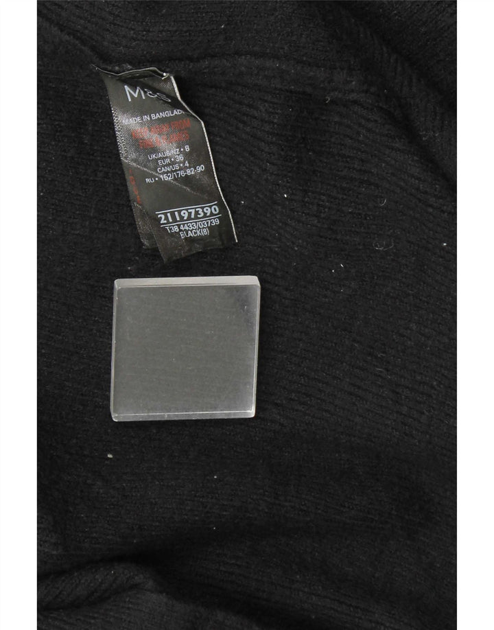 Maglione cardigan aperto lungo da donna Marks & Spencer UK 8 piccolo nero