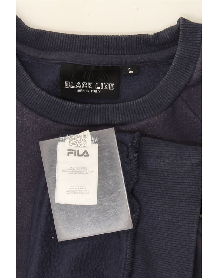 Felpa da uomo Fila Maglione grande in cotone blu navy