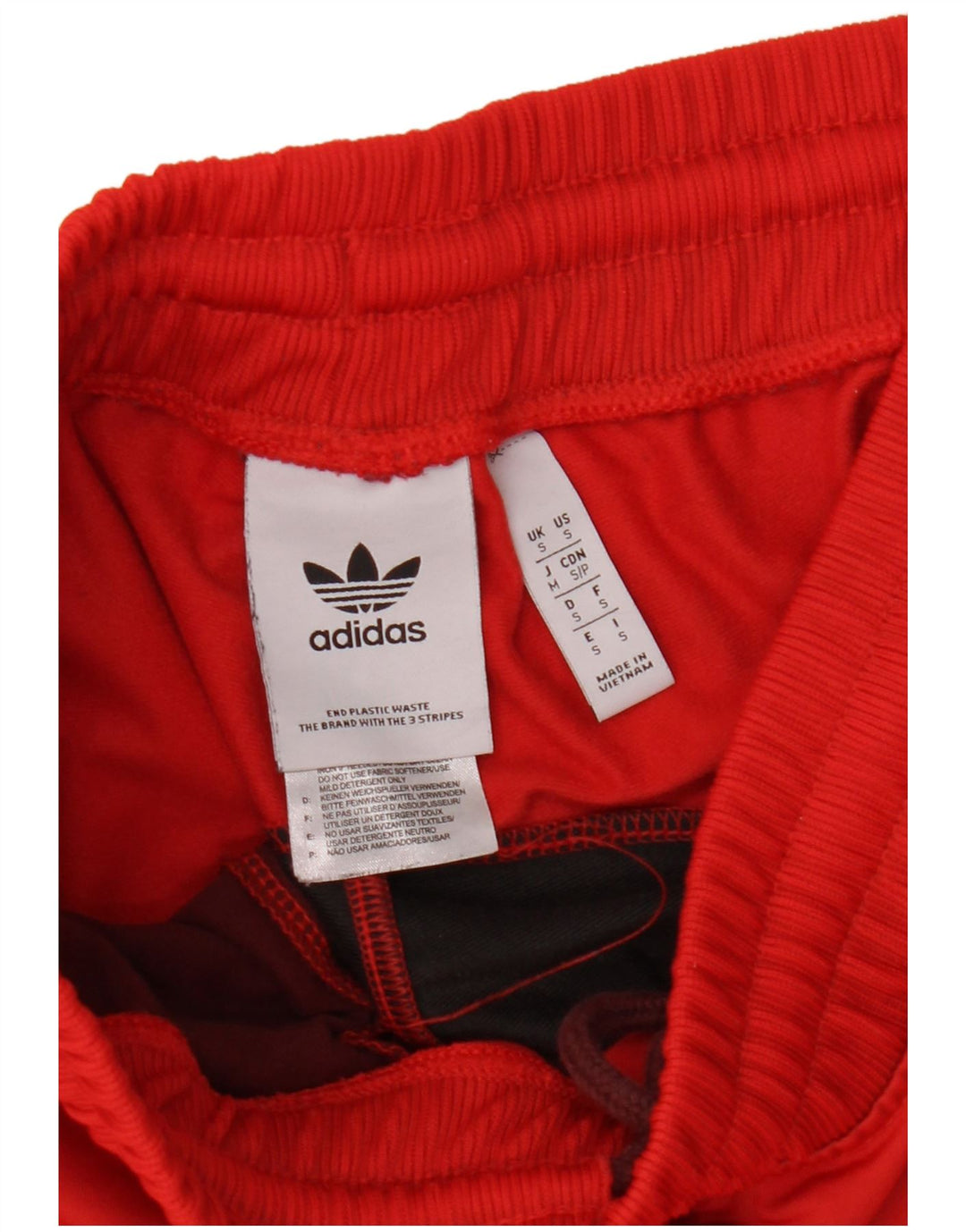 Pantaloni da tuta da uomo Adidas Small in poliestere color block rosso