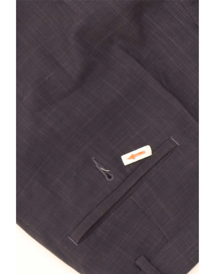 Pantaloni da abito dritti da uomo Marks & Spencer W38 L33 poliestere blu navy