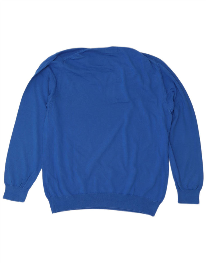 GANT Maglione da uomo con scollo a V XL in cotone blu