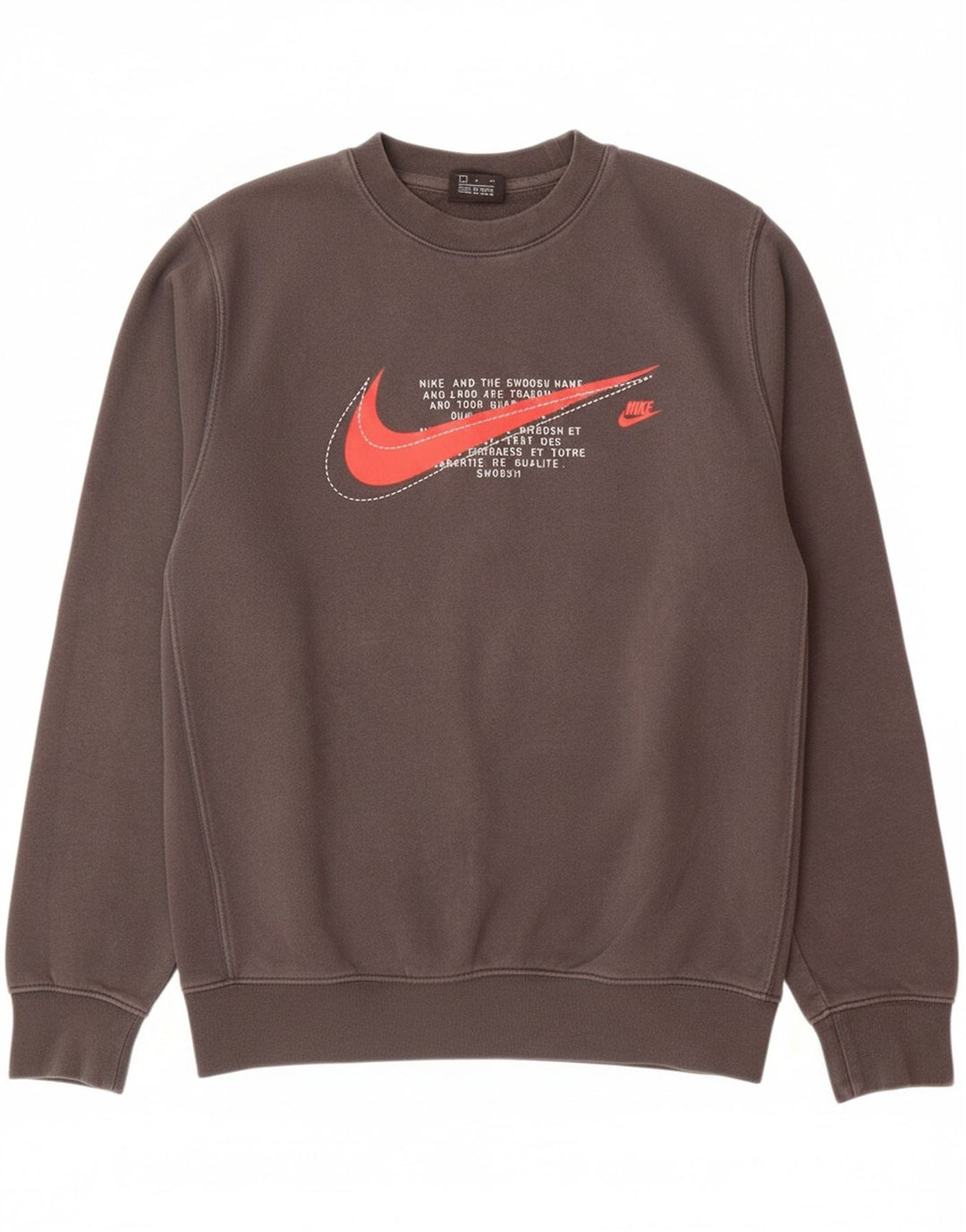 NIKE Mens Graphic Sweatshirt Jumper Small Grey Cotton