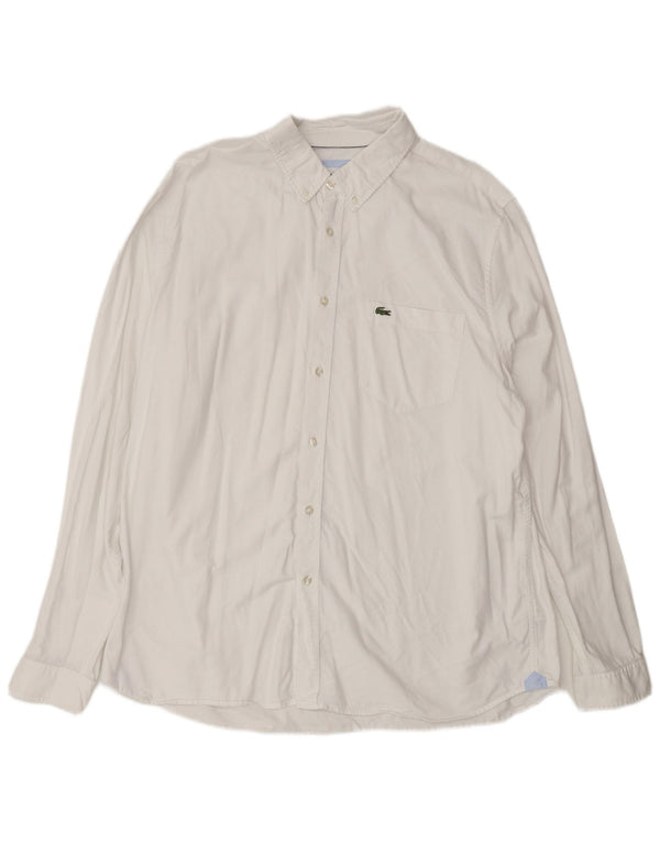 Lacoste Mens Regular Fit Shirt Size 44 XL White Cotton