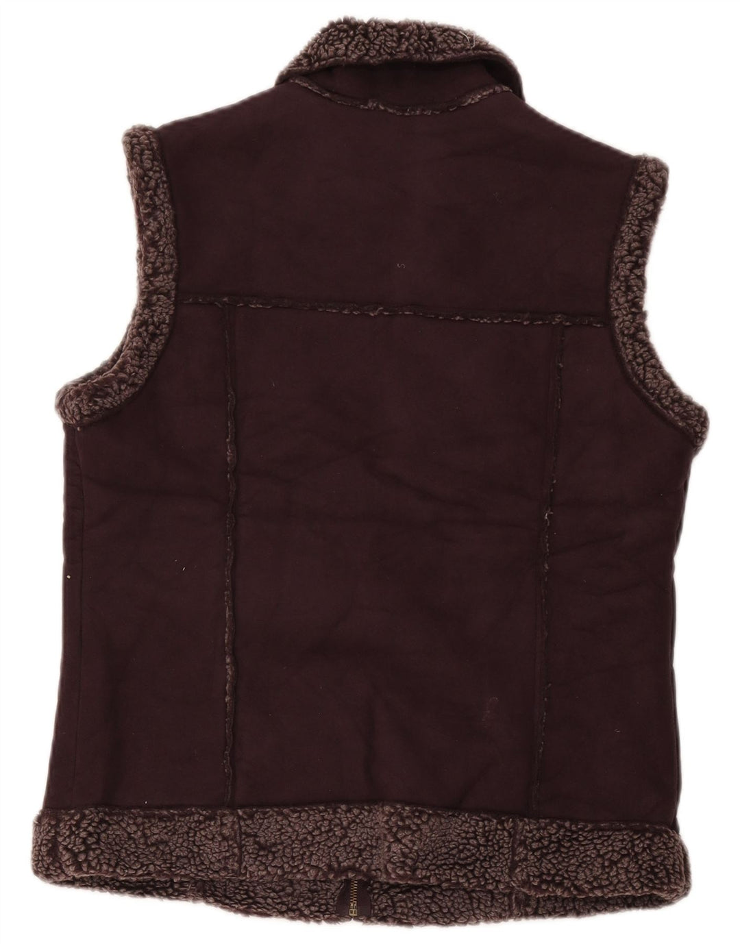 Gilet Sherpa da donna Marks & Spencer UK 12 poliestere bordeaux medio