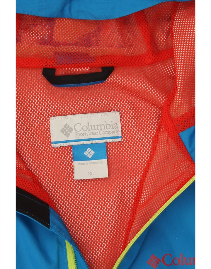 Giacca antipioggia con cappuccio da donna Columbia UK 18 XL poliestere blu