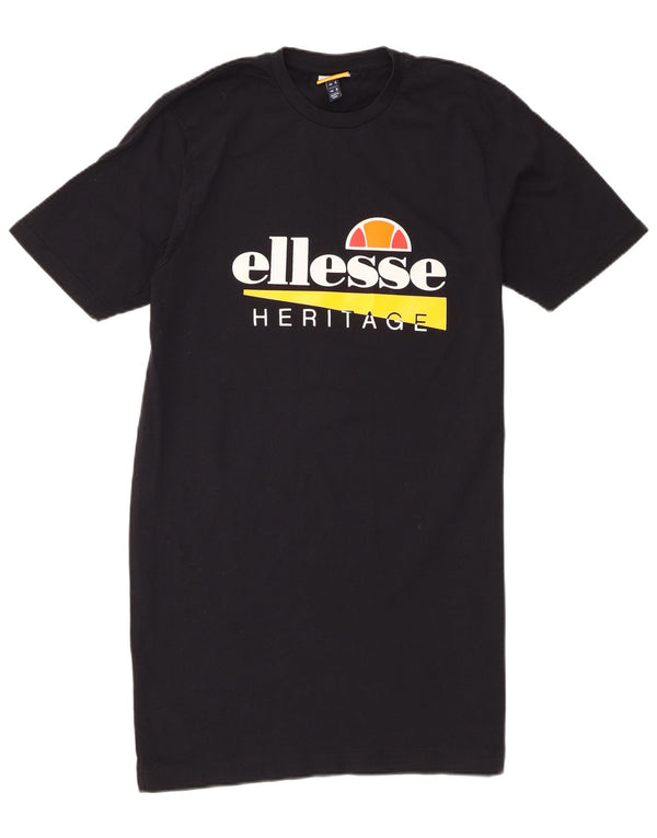 Abito t-shirt con grafica Ellesse da donna Heritage UK 8 piccolo nero