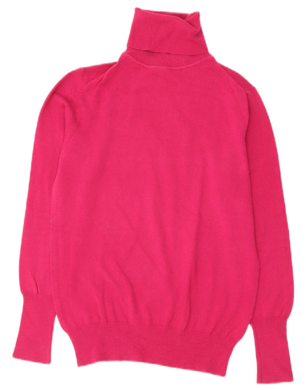 Maglione maglione a collo alto da donna Zara UK 16 grande cotone rosa