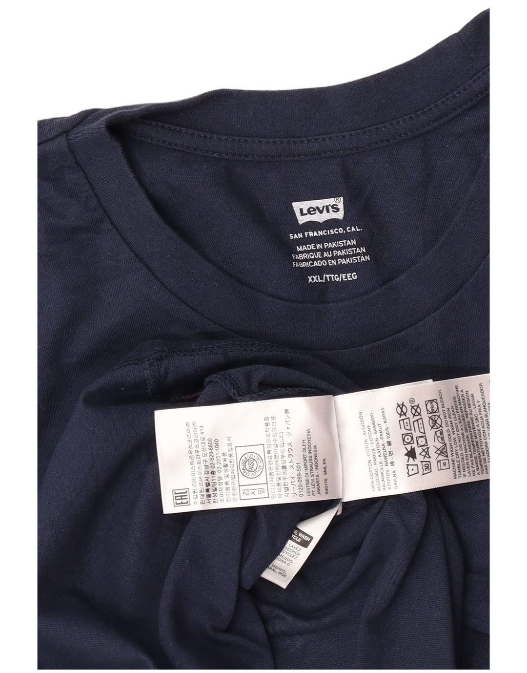 T-shirt grafica da uomo Levi's Top 2XL in cotone blu navy