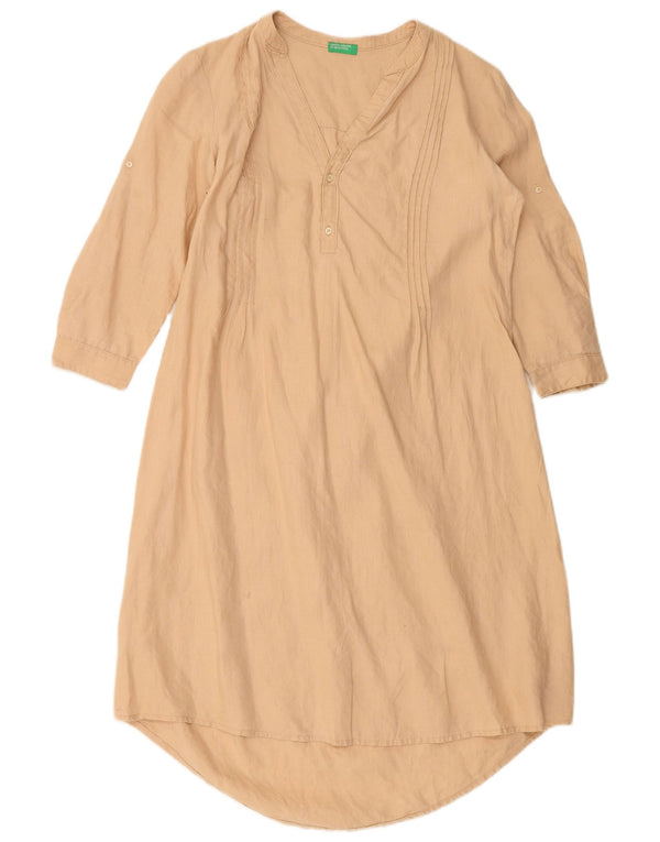 Abito a tunica con maniche a 3/4 da donna BENETTON UK 14 Beige medio