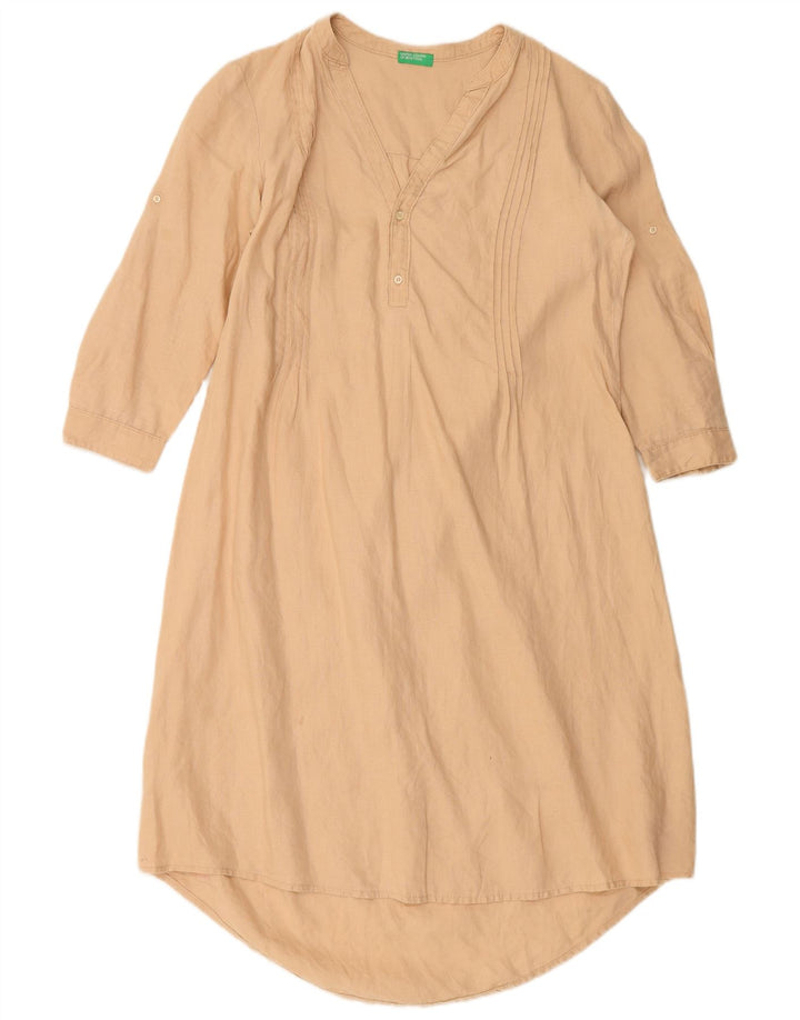 Abito a tunica con maniche a 3/4 da donna BENETTON UK 14 Beige medio