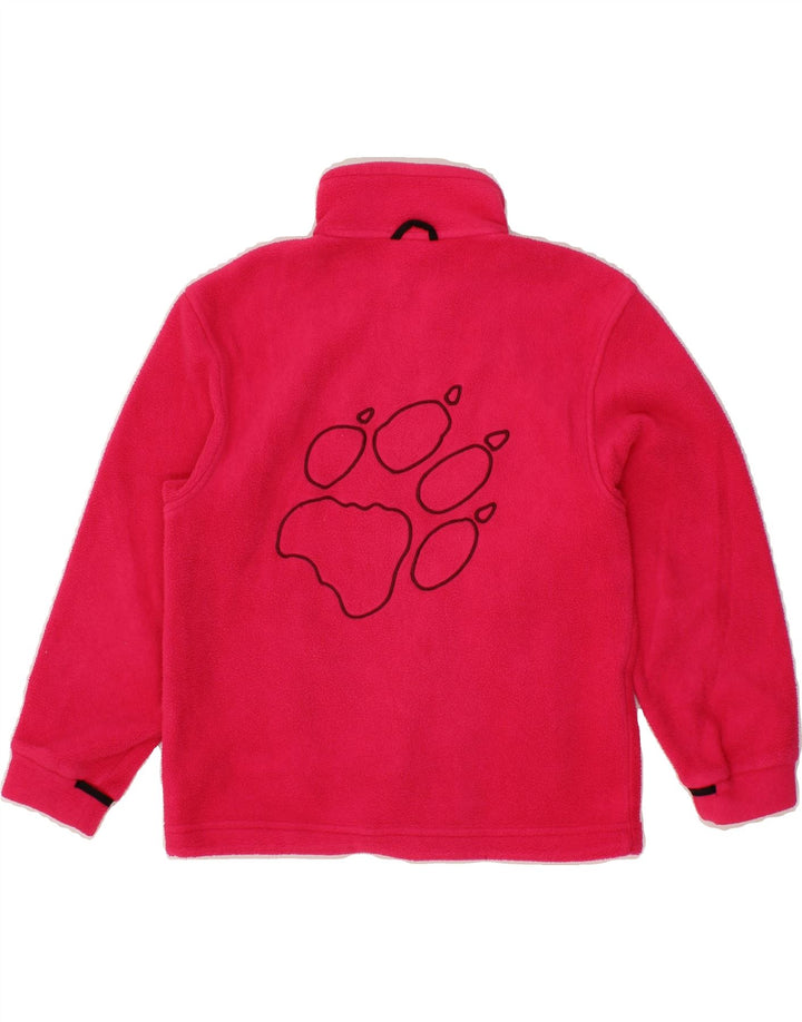 JACK WOLFSKIN Girls Graphic Fleece Jacket 9-10 Years Pink Polyester Vintage Jack Wolfskin and Second-Hand Jack Wolfskin from Messina Hembry 