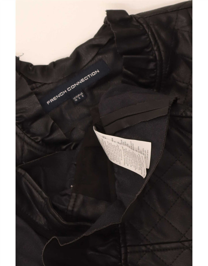 Giacca trapuntata in ecopelle da donna French Connection UK 10 piccola nera