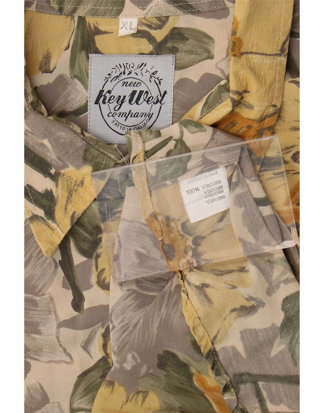 Camicia da uomo Key West XL in viscosa floreale multicolore
