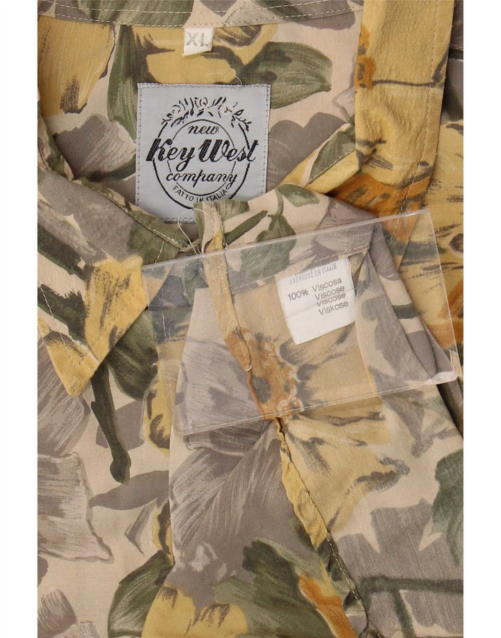 Camicia da uomo Key West XL in viscosa floreale multicolore