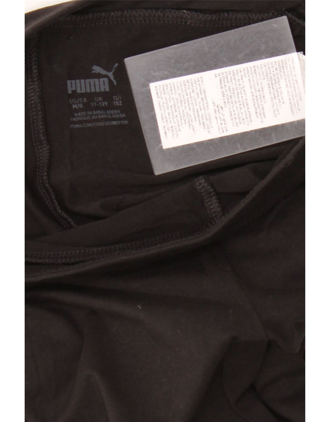 Leggings grafici PUMA per ragazze 11-12 anni in cotone nero