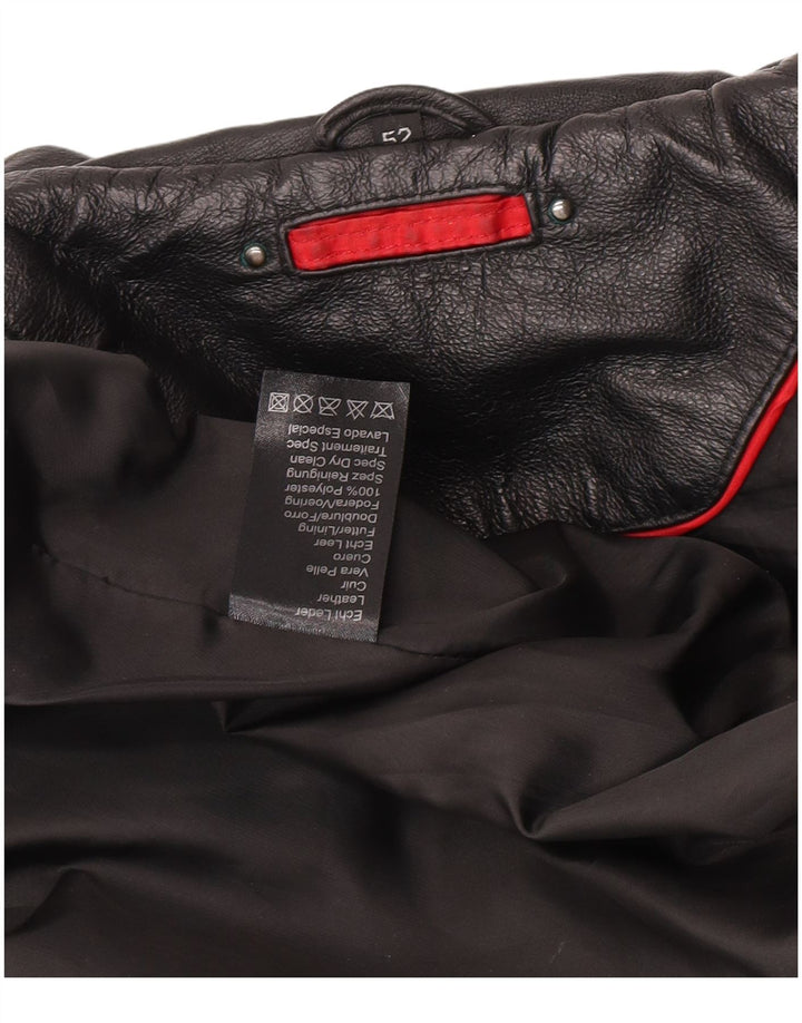 Giacca in pelle vintage da uomo IT 52 XL in pelle nera