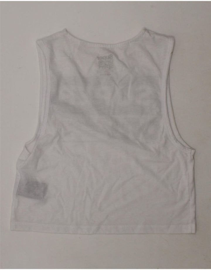 SUPERDRY Womens Graphic Vest Top UK 6 XS Grey Polyester Vintage Superdry and Second-Hand Superdry from Messina Hembry 