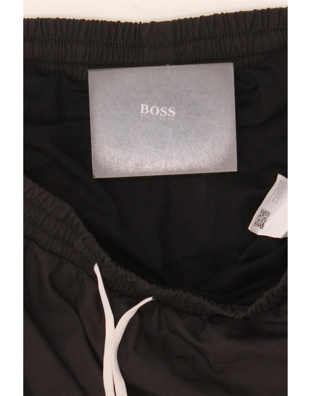 Pantaloncini da bagno grafici da uomo Hugo Boss grandi in poliestere nero