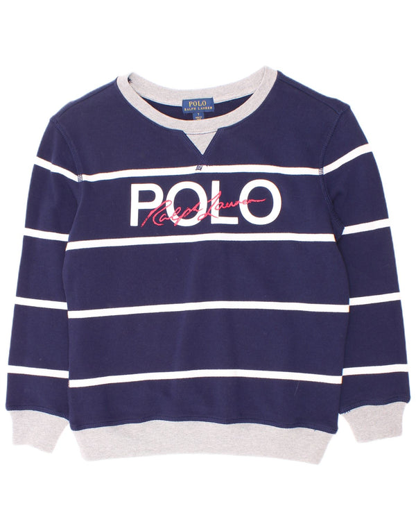 Polo Ralph Lauren Felpa da bambino 6-7 anni a righe blu navy