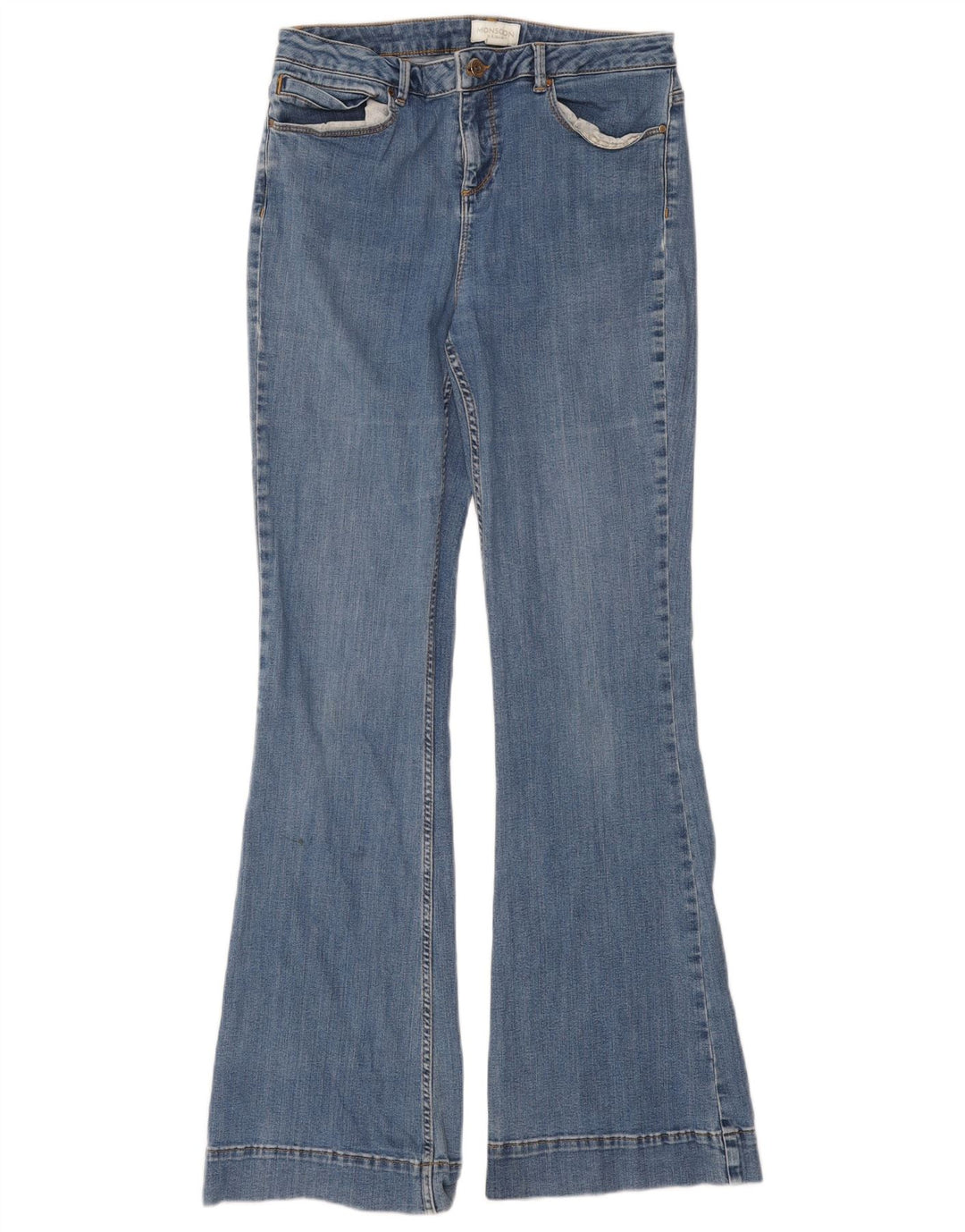 Jeans svasati da donna Monsoon UK 12 Medium W30 L31 Cotone blu