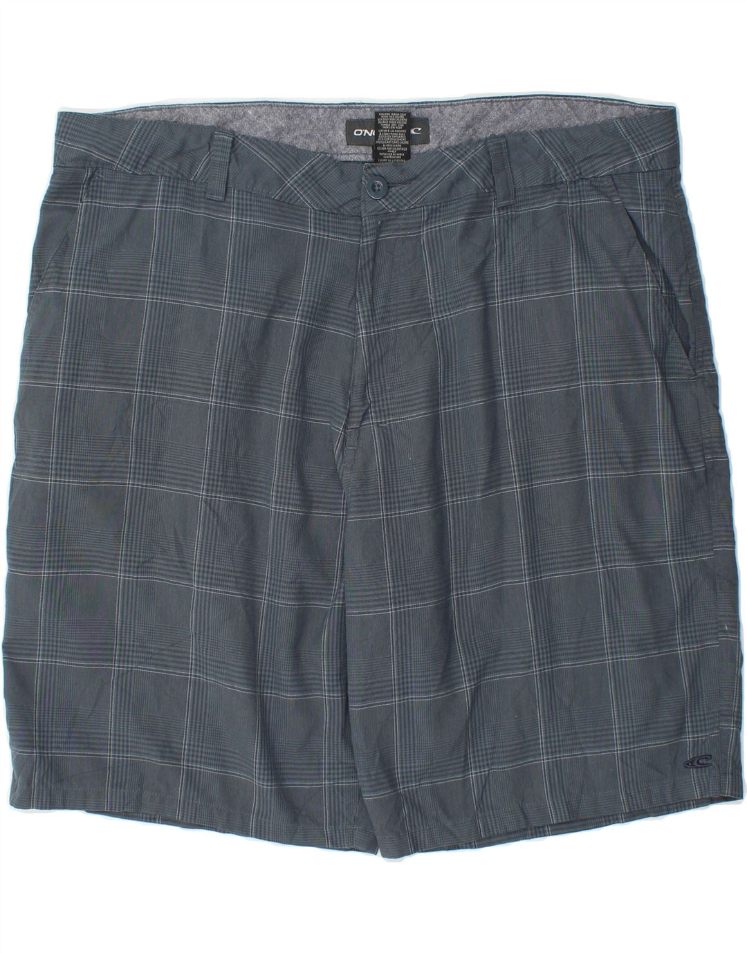 O'NEILL Mens Chino Shorts W40 XL Grey Check Polyester Vintage O'Neill and Second-Hand O'Neill from Messina Hembry 