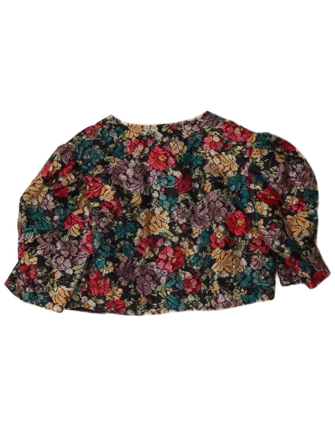 Giacca bolero da donna con maniche a 3/4 VINTAGE UK 14 floreale multicolore medio