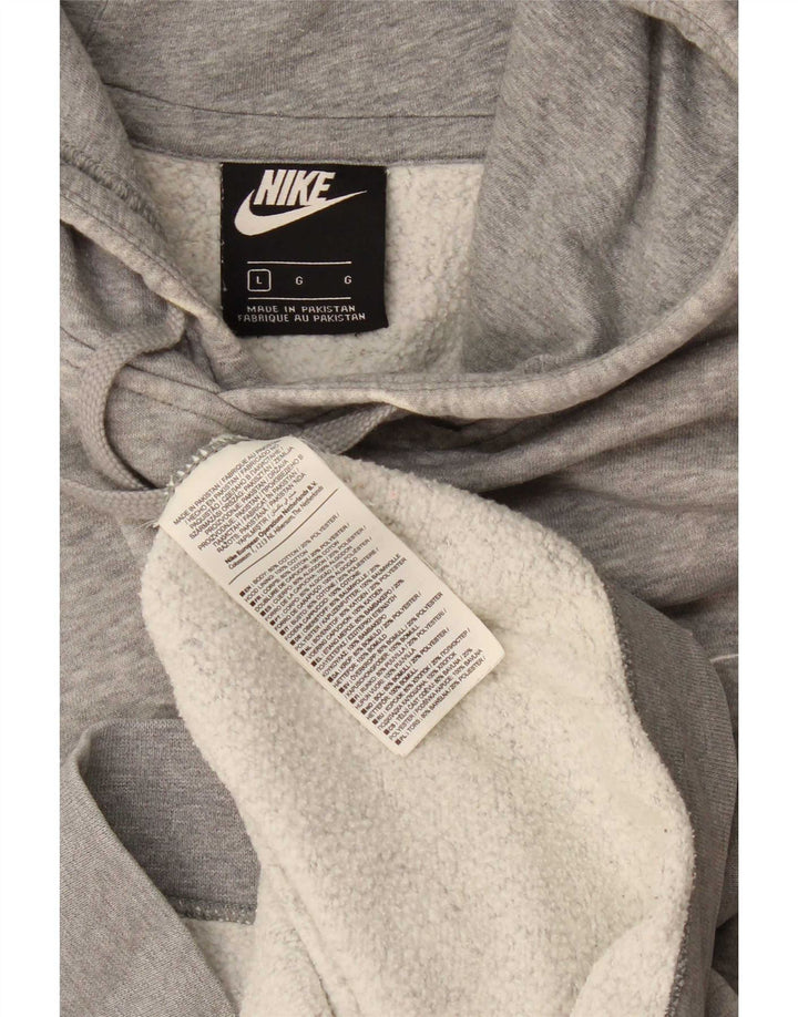 Felpa con cappuccio da uomo Nike Large in cotone chiazzato grigio