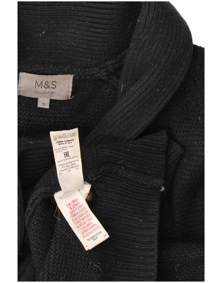 Maglione cardigan da uomo Marks & Spencer piccolo acrilico blu navy