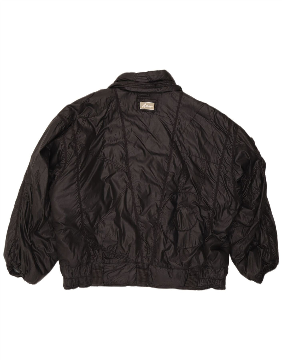 Giubbotto bomber vintage da donna IT 52 XL nero in poliammide