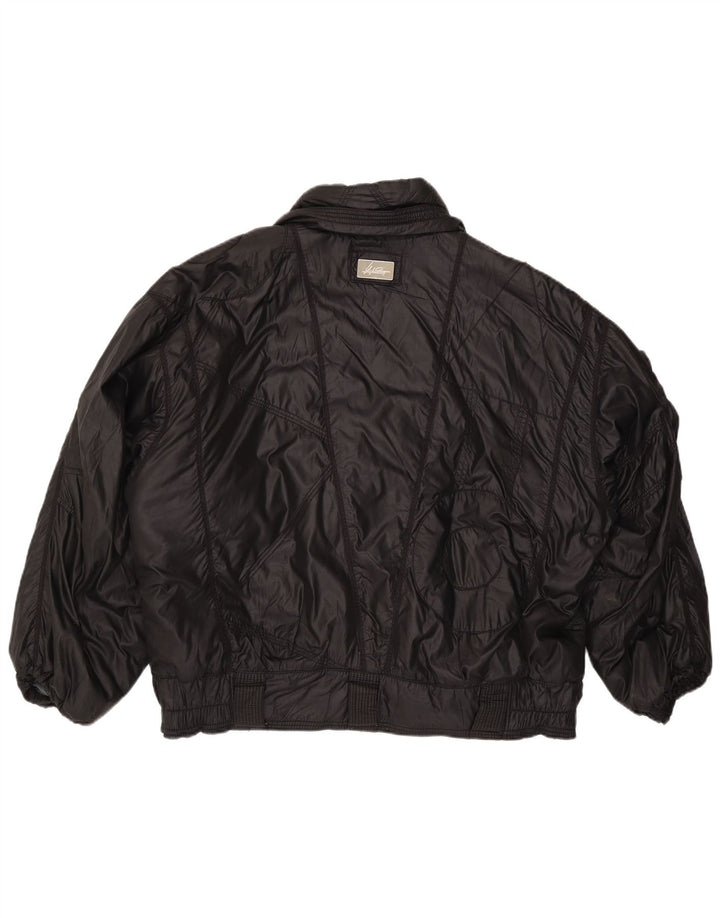 Giubbotto bomber vintage da donna IT 52 XL nero in poliammide