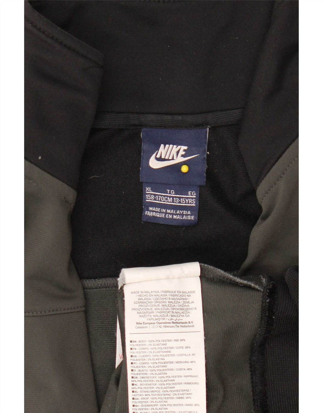 Giacca superiore della tuta da ragazzo Nike 13-14 anni XL Poliestere color block grigio