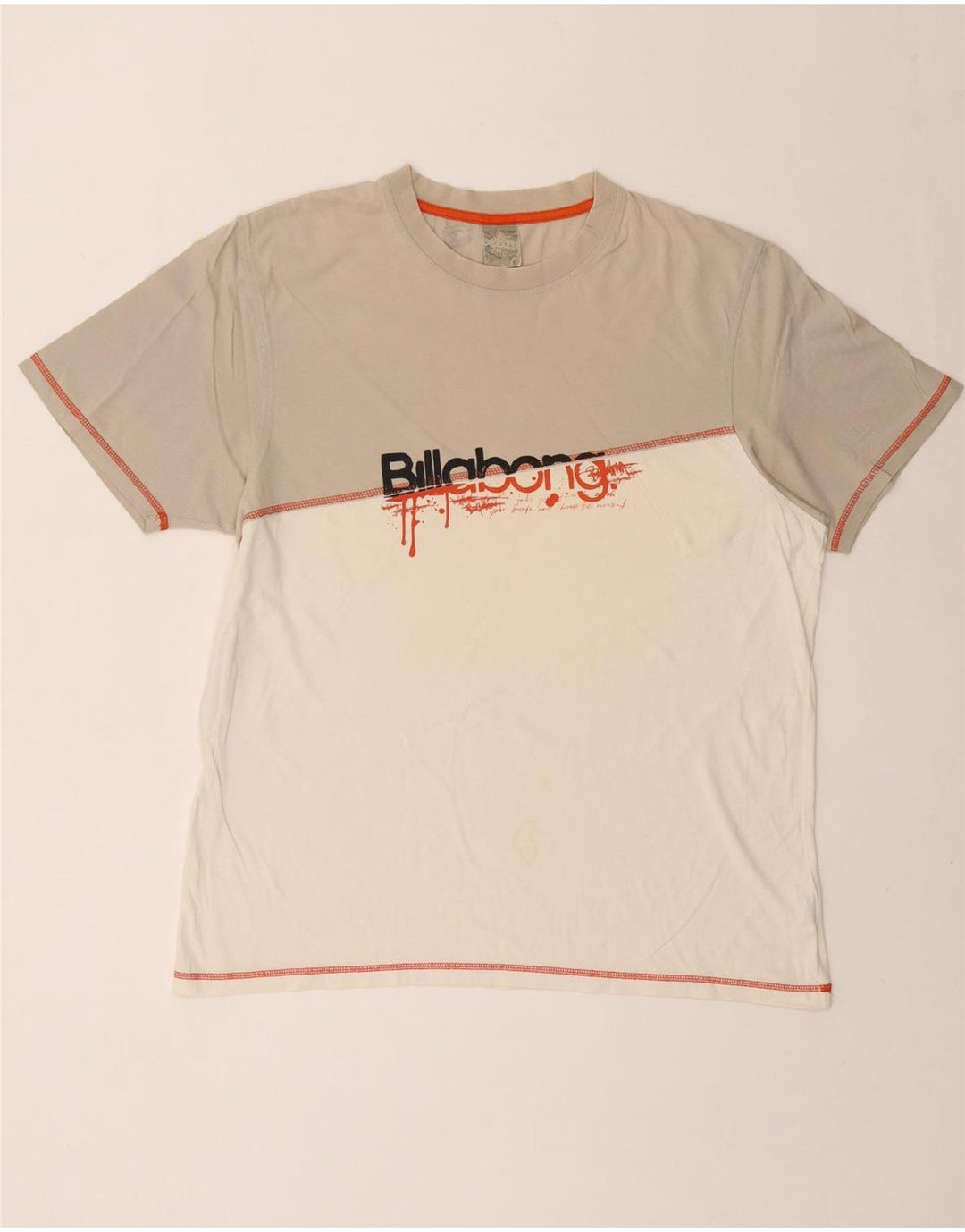 T-shirt grafica da uomo BILLABONG Top XL in cotone color block bianco