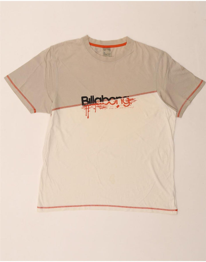 T-shirt grafica da uomo BILLABONG Top XL in cotone color block bianco