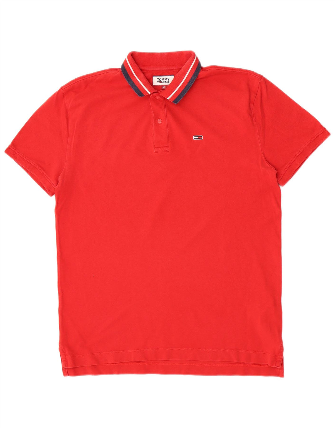 Polo da uomo Tommy Hilfiger in cotone a righe rosse medie
