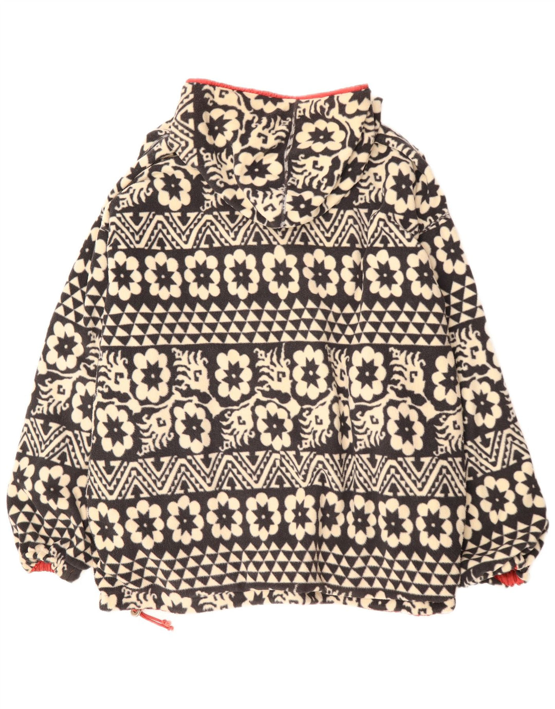 Schoffel Giacca reversibile pullover con cappuccio da uomo UK 46 3XL Rosso floreale retrò