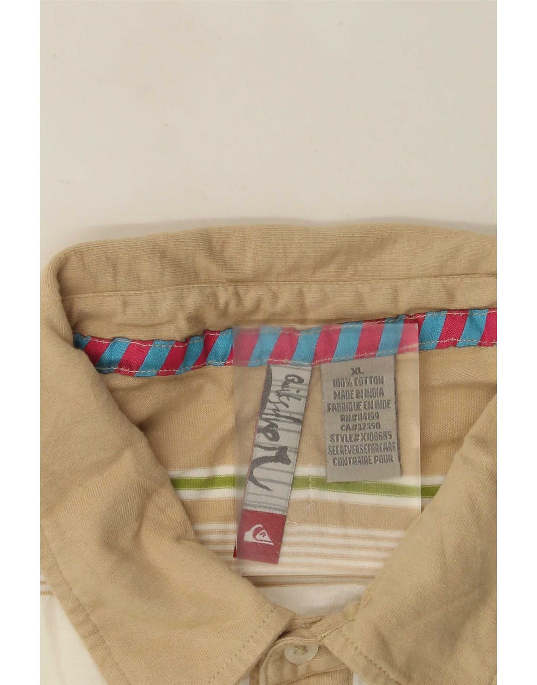 Polo da uomo Quiksilver XL in cotone a righe multicolore