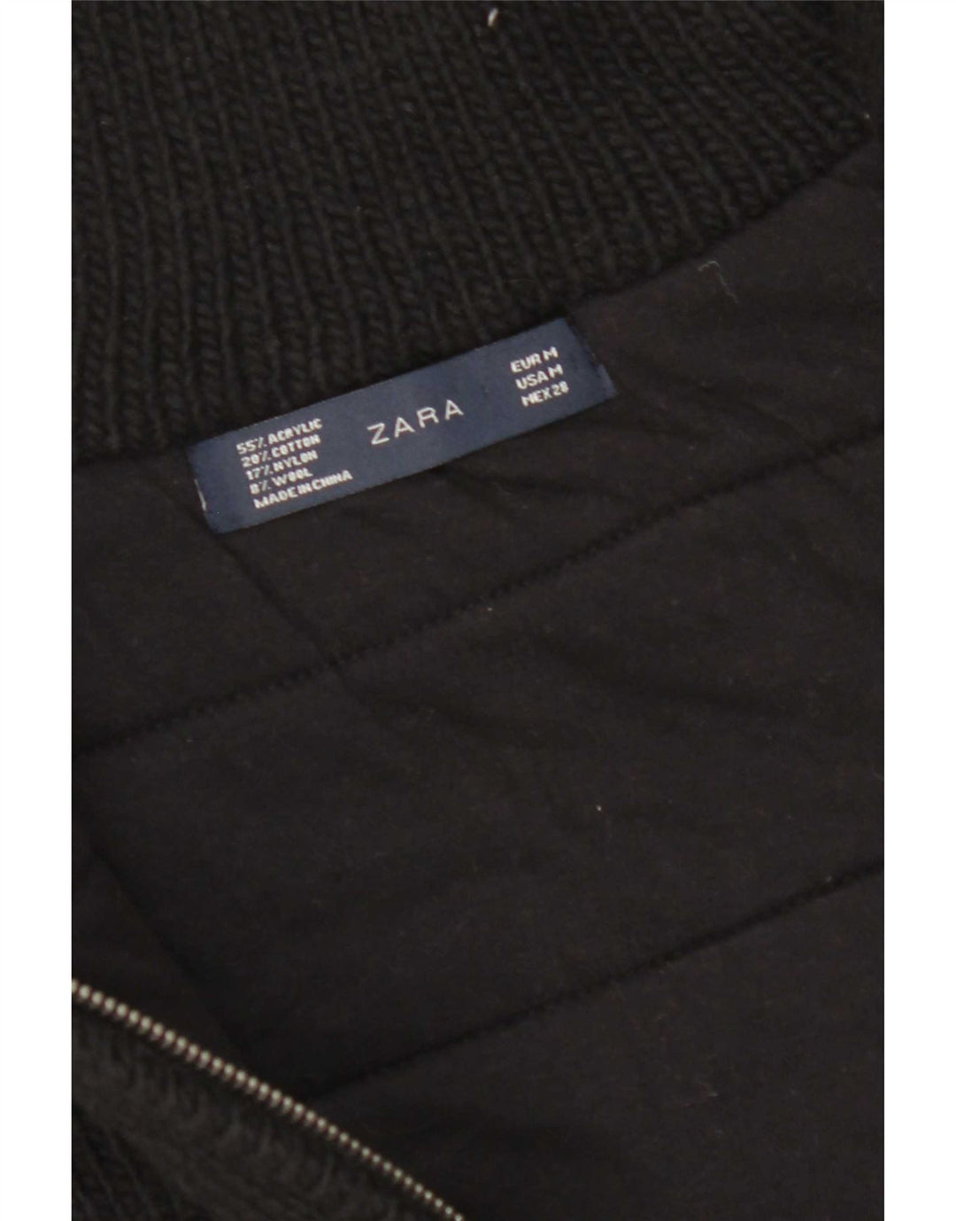 Gilet lavorato a maglia da donna Zara UK 14 medio nero acrilico