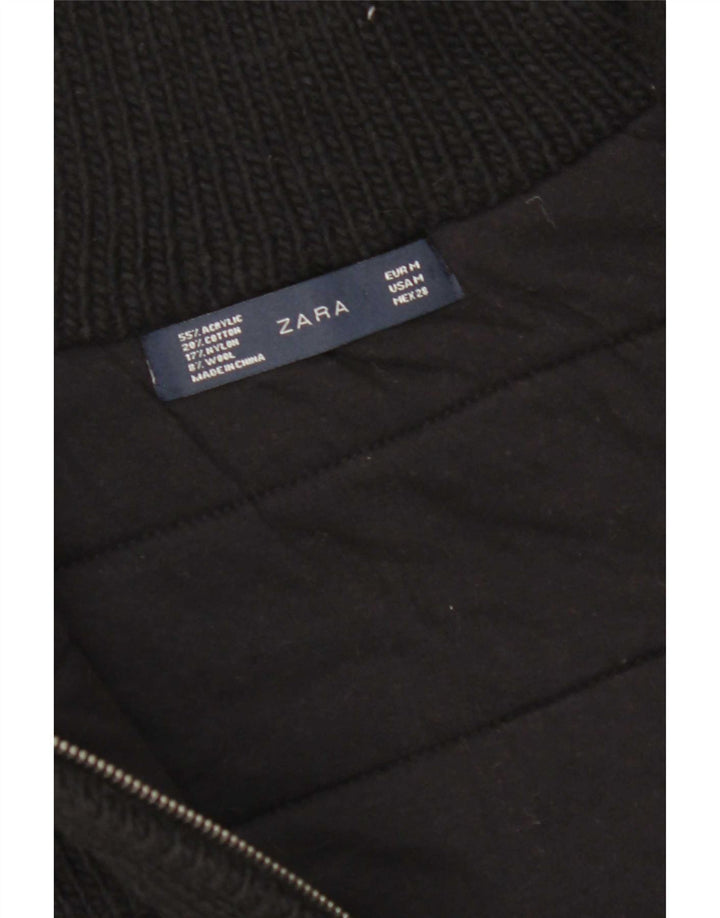 Gilet lavorato a maglia da donna Zara UK 14 medio nero acrilico